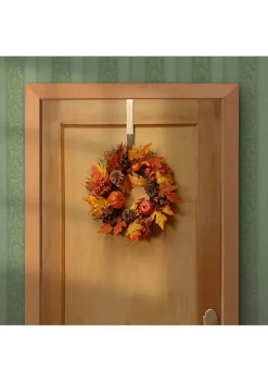 Best Sale ✔️ National Tree Pumpkins and Maple Leaves 🧛 Halloween Wreath Orange and Yellow 16-Inch ⭐ -Cheap Waverly® Store Belk 2622