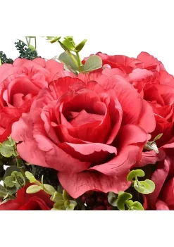 Coupon 🔔 National Tree 19" Red Artificial Large Rose Flower Bouquet on Stick 👍 -Cheap Waverly® Store Belk 2639