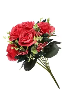 Coupon 🔔 National Tree 19" Red Artificial Large Rose Flower Bouquet on Stick 👍 -Cheap Waverly® Store Belk 2640