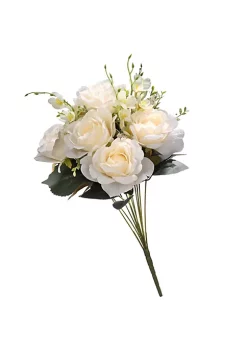 Cheapest 😍 National Tree 19" Cream White Artificial Rose Flower Bouquet 🎁