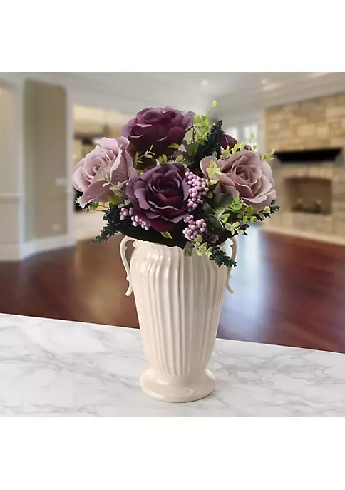 Outlet ❤️ National Tree 19" Purple Artificial Large Rose Flower Bouquet on Stick 🎉 2 Outlet ❤️ National Tree 19" Purple Artificial Large Rose Flower Bouquet on Stick 🎉 - Image 2