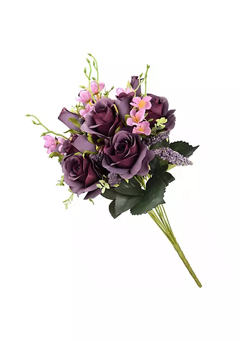 Brand new 👏 National Tree 19" Purple Artificial Large Rose Flower Bouquet 🎁 1 Brand new 👏 National Tree 19" Purple Artificial Large Rose Flower Bouquet 🎁