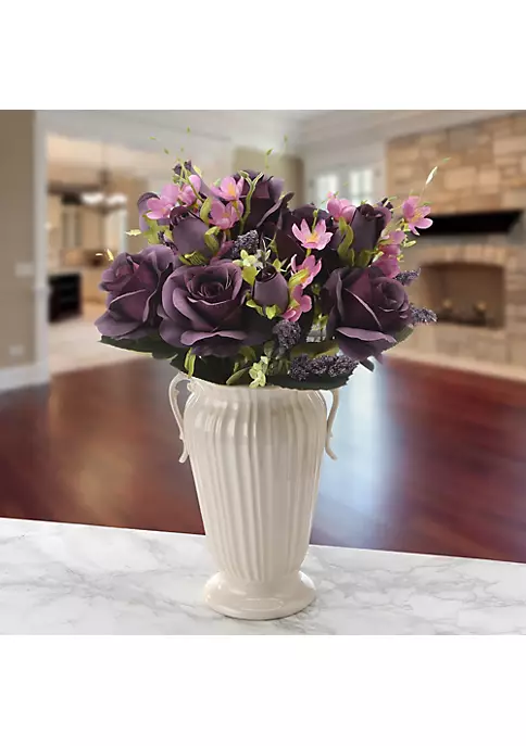 Brand new 👏 National Tree 19" Purple Artificial Large Rose Flower Bouquet 🎁 2 Brand new 👏 National Tree 19" Purple Artificial Large Rose Flower Bouquet 🎁 - Image 2