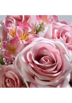 Best Sale 🔔 National Tree 19" Pink and Green Artificial Rose Flower Bouquet 🛒 -Cheap Waverly® Store Belk 2659