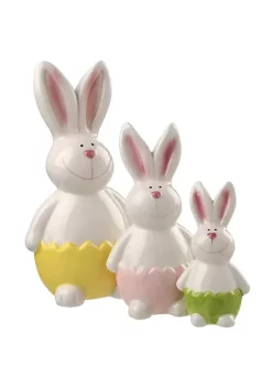 Cheapest 🔥 National Tree Set of 3 Yellow and Green Bunny Rabbit Trio Easter Egg Decor 9" 😉