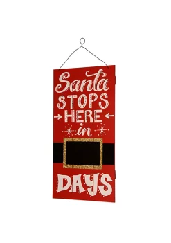 Top 10 👏 National Tree Red and White Santa Countdown Rectangular Wall Art Decor 22" x 11.25" 💯 -Cheap Waverly® Store Belk 2676