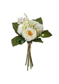 Wholesale 😉 National Tree 13" White and Green Peony Rose Bundle Artificial Flower Bouquet 👏 -Cheap Waverly® Store Belk 2689