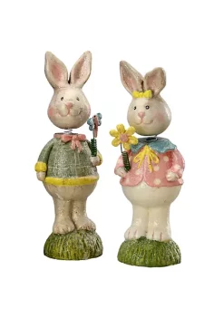 Cheapest 😍 National Tree Set of 2 Green and Pink Bunny Couple Easter Decoration 8" 🛒 -Cheap Waverly® Store Belk 2693