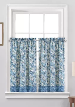 Budget 🔔 Waverly® Paisley Verveine Window Tier Pair 💯