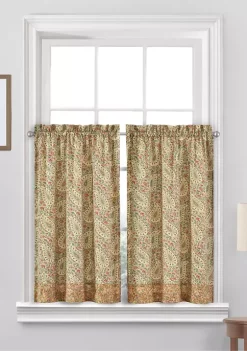 Budget 🔔 Waverly® Paisley Verveine Window Tier Pair 💯 -Cheap Waverly® Store Belk 419