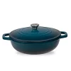 Outlet 🔔 Lexi Home Durable Cast Iron Low Pot Dutch Oven - 5QT in Blue Ombre 🤩