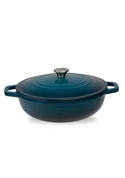 Outlet 🔔 Lexi Home Durable Cast Iron Low Pot Dutch Oven - 5QT in Blue Ombre 🤩