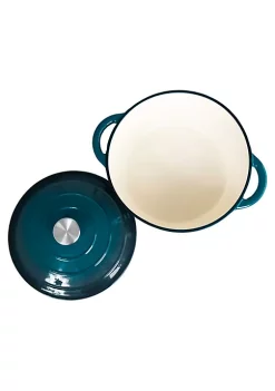 Outlet 🔔 Lexi Home Durable Cast Iron Low Pot Dutch Oven - 5QT in Blue Ombre 🤩 -Cheap Waverly® Store Belk 870