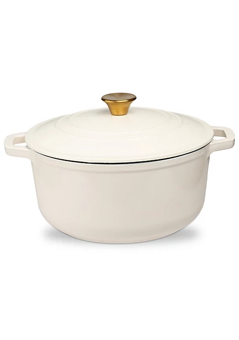 Flash Sale ⌛ Lexi Home Durable Cast Iron Dutch Oven - 6QT Casserole Pot in Cream Enamel ✨ 1 Flash Sale ⌛ Lexi Home Durable Cast Iron Dutch Oven - 6QT Casserole Pot in Cream Enamel ✨