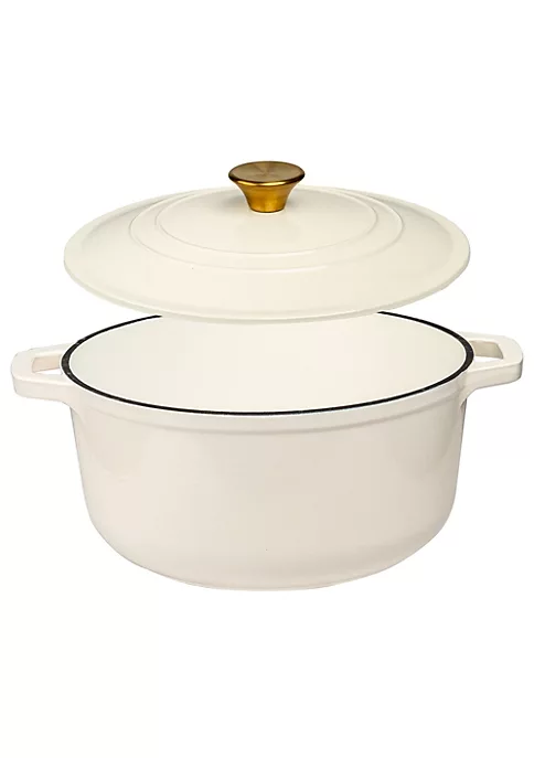 Flash Sale ⌛ Lexi Home Durable Cast Iron Dutch Oven - 6QT Casserole Pot in Cream Enamel ✨ 2 Flash Sale ⌛ Lexi Home Durable Cast Iron Dutch Oven - 6QT Casserole Pot in Cream Enamel ✨ - Image 2