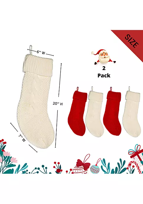 Hot Sale ๐ Lexi Home Large ๐ Christmas Holiday Stockings - Set of 4 Assorted Cable Knit Stockings โค๏ธ 3 Hot Sale ๐ Lexi Home Large ๐ Christmas Holiday Stockings - Set of 4 Assorted Cable Knit Stockings โค๏ธ - Image 3