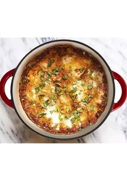 Outlet 🎁 Lexi Home Enameled Red Ombre 5 QT Cast Iron Dutch Oven 🌟 -Cheap Waverly® Store Belk 914