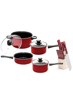 Deals 😀 Lexi Home 22 Piece Black Carbon Steel Non Stick Cookware Set 🤩