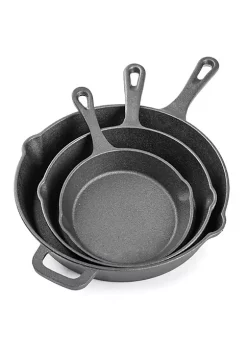 Wholesale ⌛ Lexi Home Durable Pre Seasoned Cast Iron Frying Pan Set of 3 (6, 8 & 10 inches) 😍 -Cheap Waverly® Store Belk 930