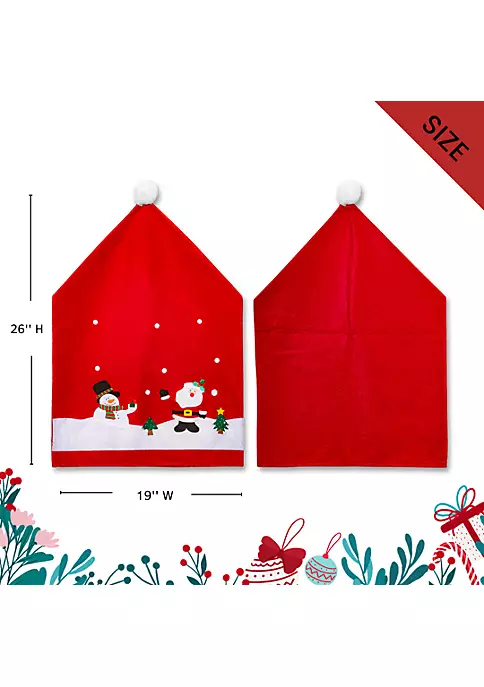 Cheap ๐ฅ Lexi Home Festive ๐ Christmas Holiday Decorations - Set of 2 Santa & Friends Dining Room Chair Covers ๐ 4 Cheap ๐ฅ Lexi Home Festive ๐ Christmas Holiday Decorations - Set of 2 Santa & Friends Dining Room Chair Covers ๐ - Image 4