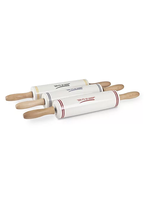 Flash Sale 😀 Lexi Home 13" Inch Ceramic Rolling Pin W/ Wooden Handles ❤️ 1 Flash Sale 😀 Lexi Home 13" Inch Ceramic Rolling Pin W/ Wooden Handles ❤️