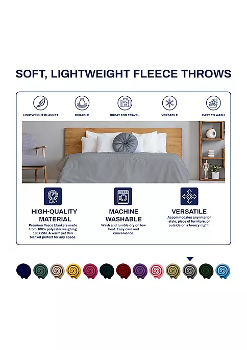 Outlet ๐ Lexi Home Versatile 50 x 60 Cozy Premiuim Fleece Throw Blanket โ Grey Single Pack ๐ 4 Outlet ๐ Lexi Home Versatile 50 x 60 Cozy Premiuim Fleece Throw Blanket โ Grey Single Pack ๐ - Image 4